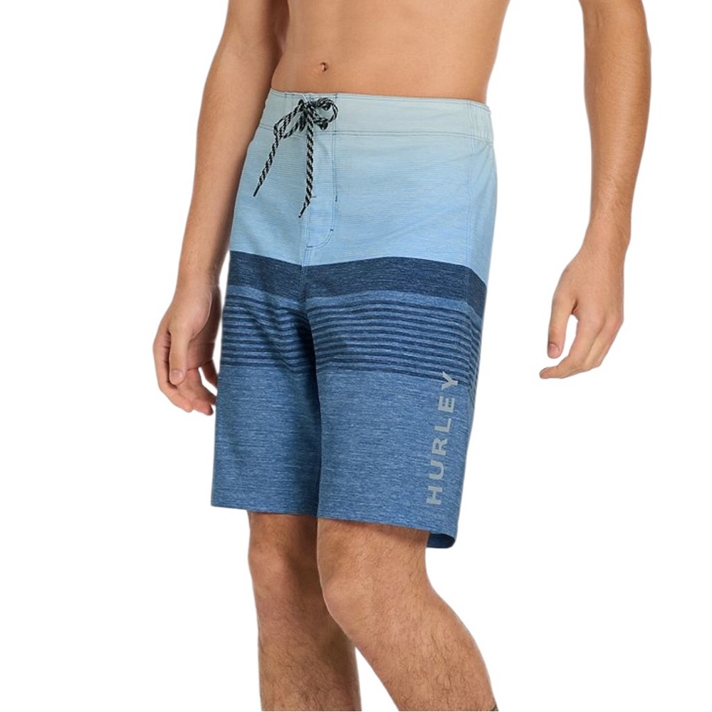 Hurley Men's Ombre Striped Blue Board Shorts NWT